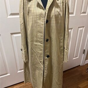 1960s Vintage Sears Stylish Beige and Black Checkered Trench Coat